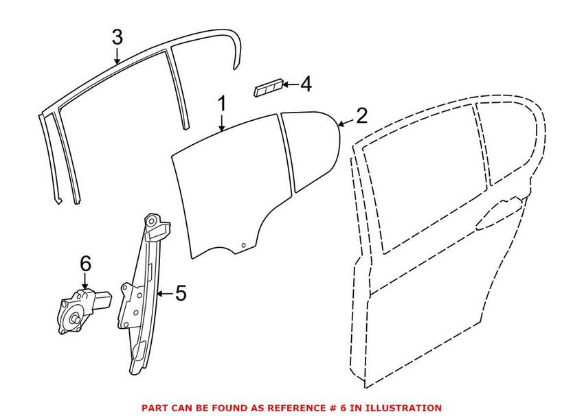 BMW Power Window Motor - Rear Driver Left 67627341563